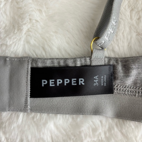 Pepper Supima Cotton Lift Up Bra in Heather Grey Size 34A Underwire Padded - Picture 11 of 15